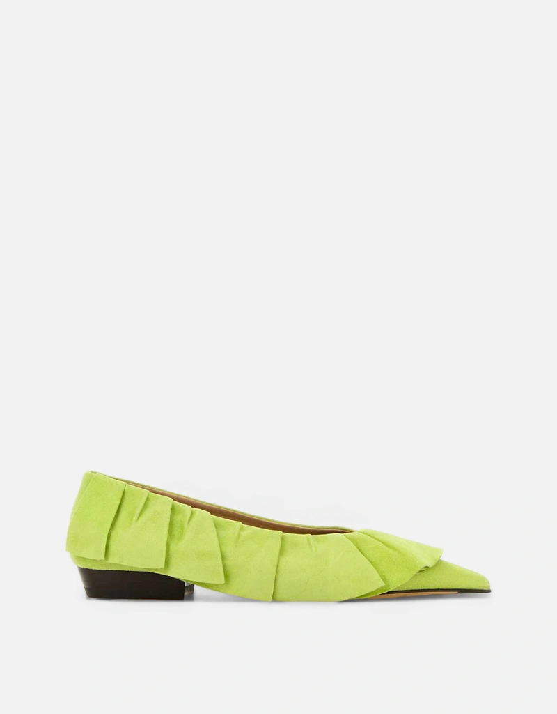 JW Anderson Ruffle Suede Ballerina Flats () IFCHIC.COM