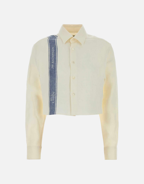 JW Anderson クロップド リネン ストライプ クロップドシャツ (すべて