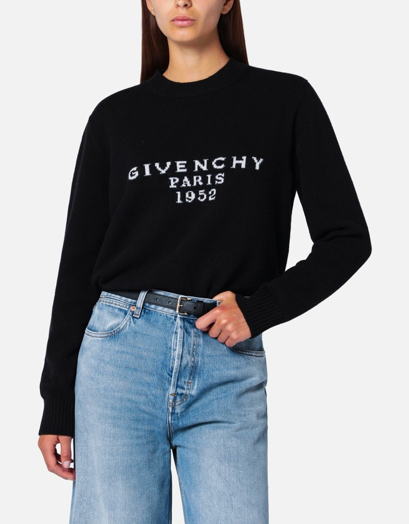 【早い者勝ち】Givenchy ウールロゴニット セーター ブラック ホワイト GIVENCHY ロゴ ニット ウール ジバンシィ | 2122TOKYO
