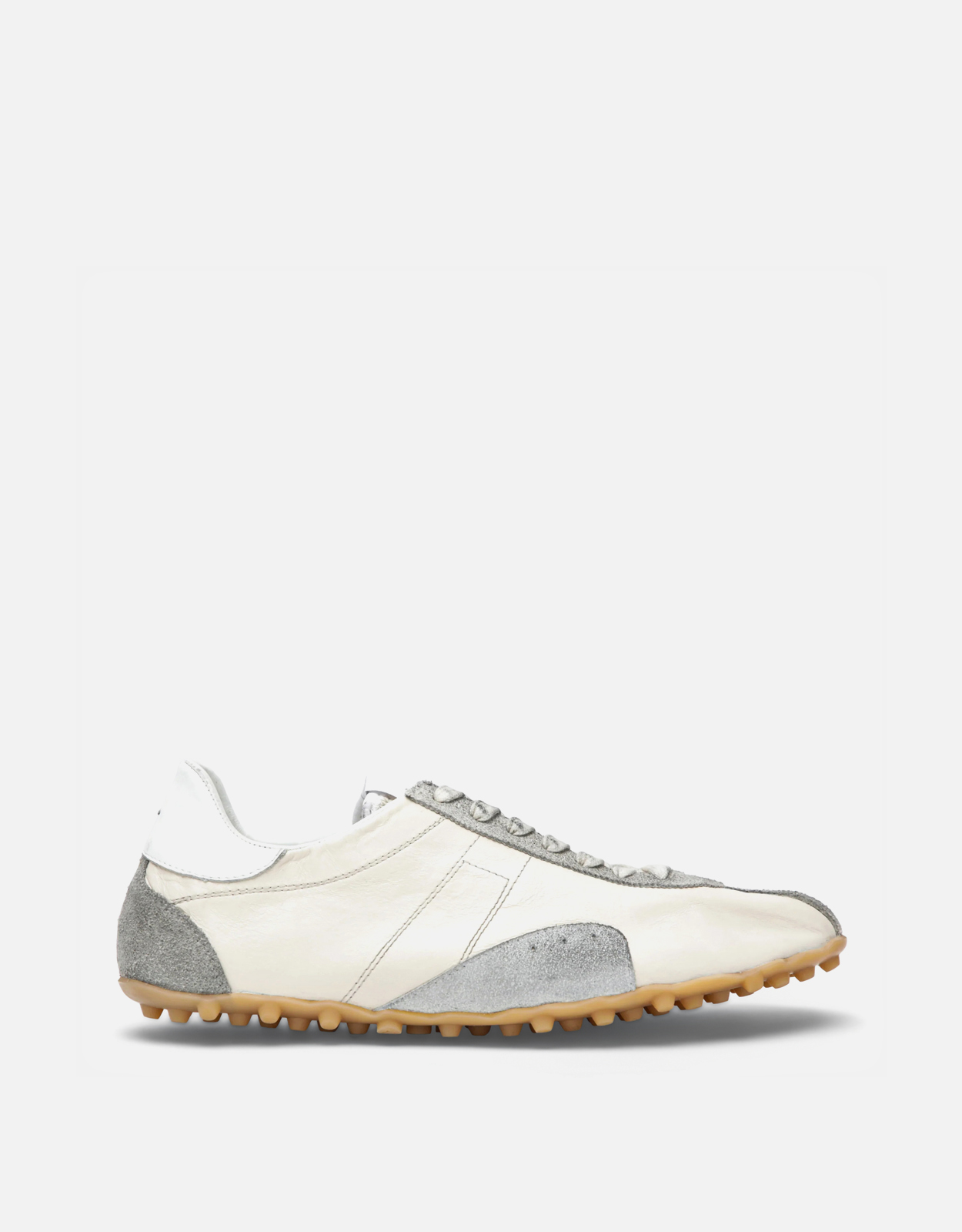 Maison Margiela Maison Margiela Sprinters Sneakers In Cream Leather And Vintage Suede - IT 41　メゾン マルジェラ スプリンターズ スニーカー クリーム レザーとヴィンテージ スエ