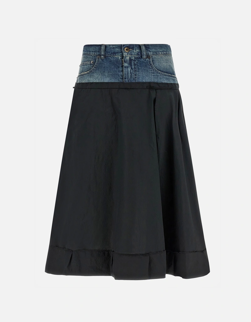 Maison Margiela 新品 スケーター チノ ミディ スカート Maison Margiela デニムインサートミディスカート (すべての新品
