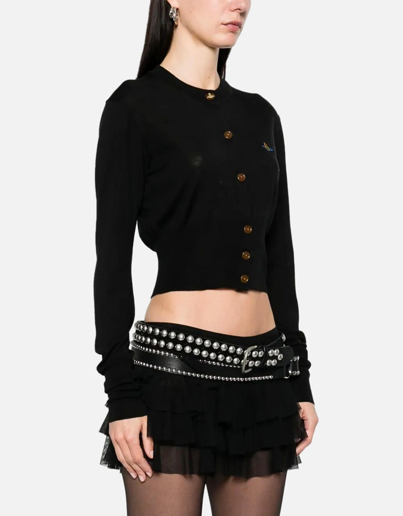 Vivenne Westwood シルク混カーディガン 黒 白タグ Vivienne Westwood シルク混クロップドカーディガン (すべての新品