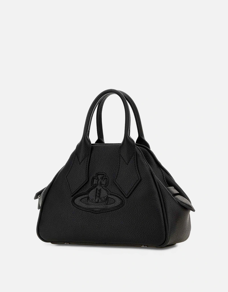 Vivienne Westwood黒ラッカー仕上げハンドバッグ Vivienne Westwood ハンドバッグ 黒レザー