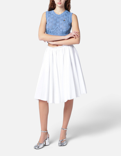 Vivienne Westwood Orb Logo Light Blue Crochet Top (Tops) IFCHIC.COM
