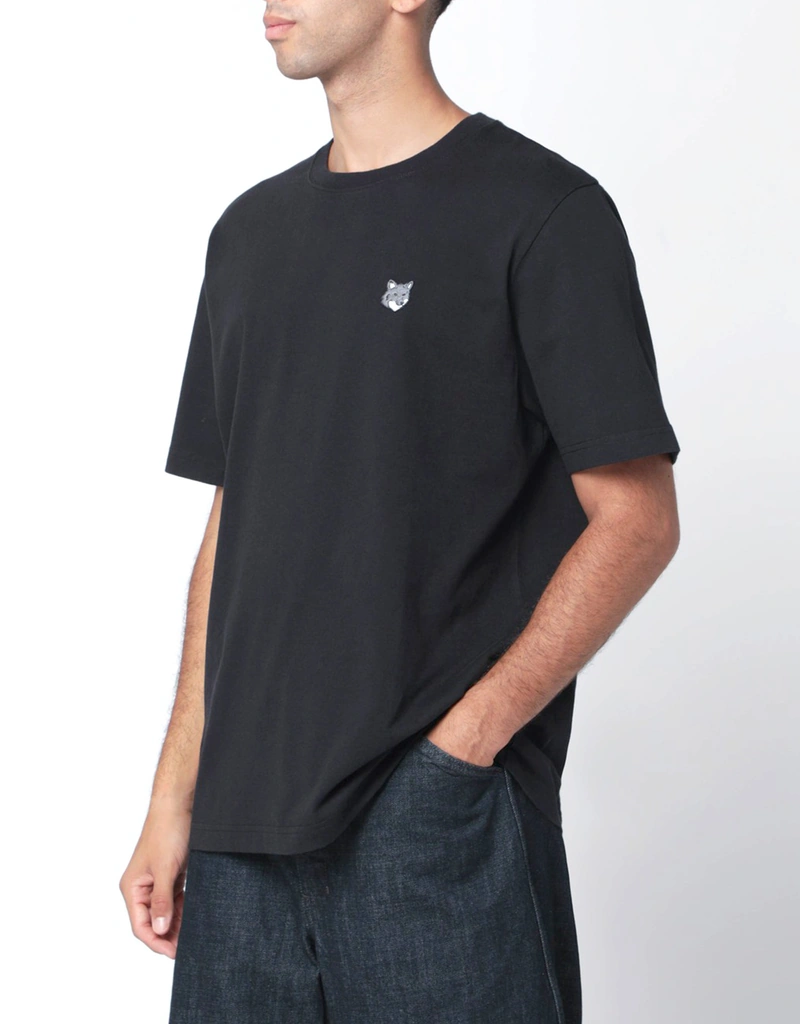 Maison Kitsuné Black comfort T-shirt with logo patch (Shirts