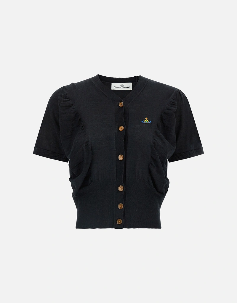 Vivienne Westwood ウールシルクブレンドドレープクロップセーター Vivienne Westwood ウールシルクブレンドドレープクロップセーター