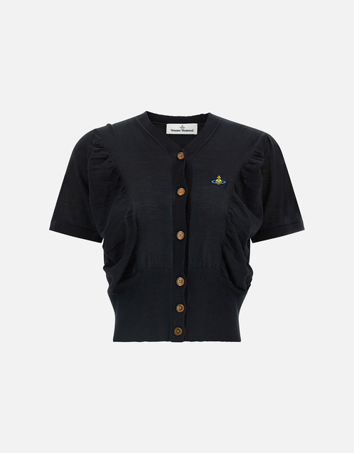 Vivienne Westwood ウールシルクブレンドドレープクロップセーター