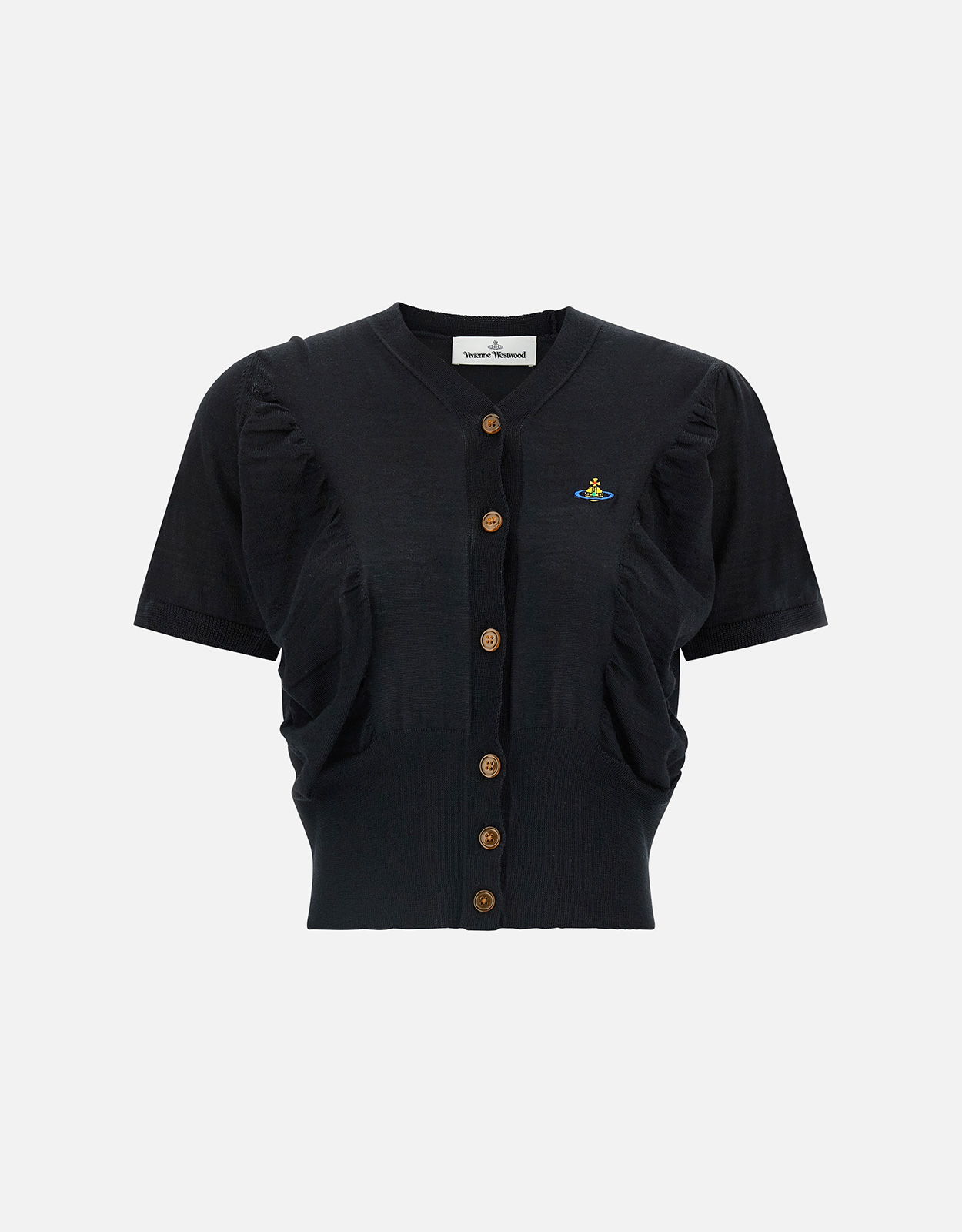 Vivienne Westwood ウールシルクブレンドドレープクロップセーター