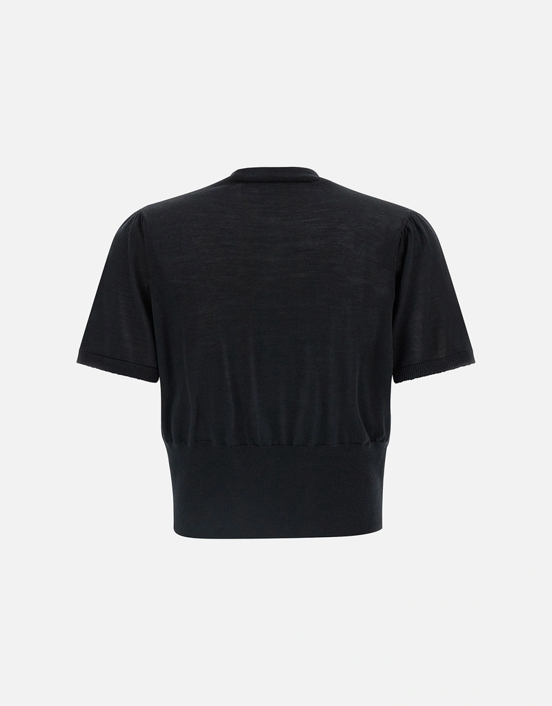 Vivienne Westwood ウールシルクブレンドドレープクロップセーター