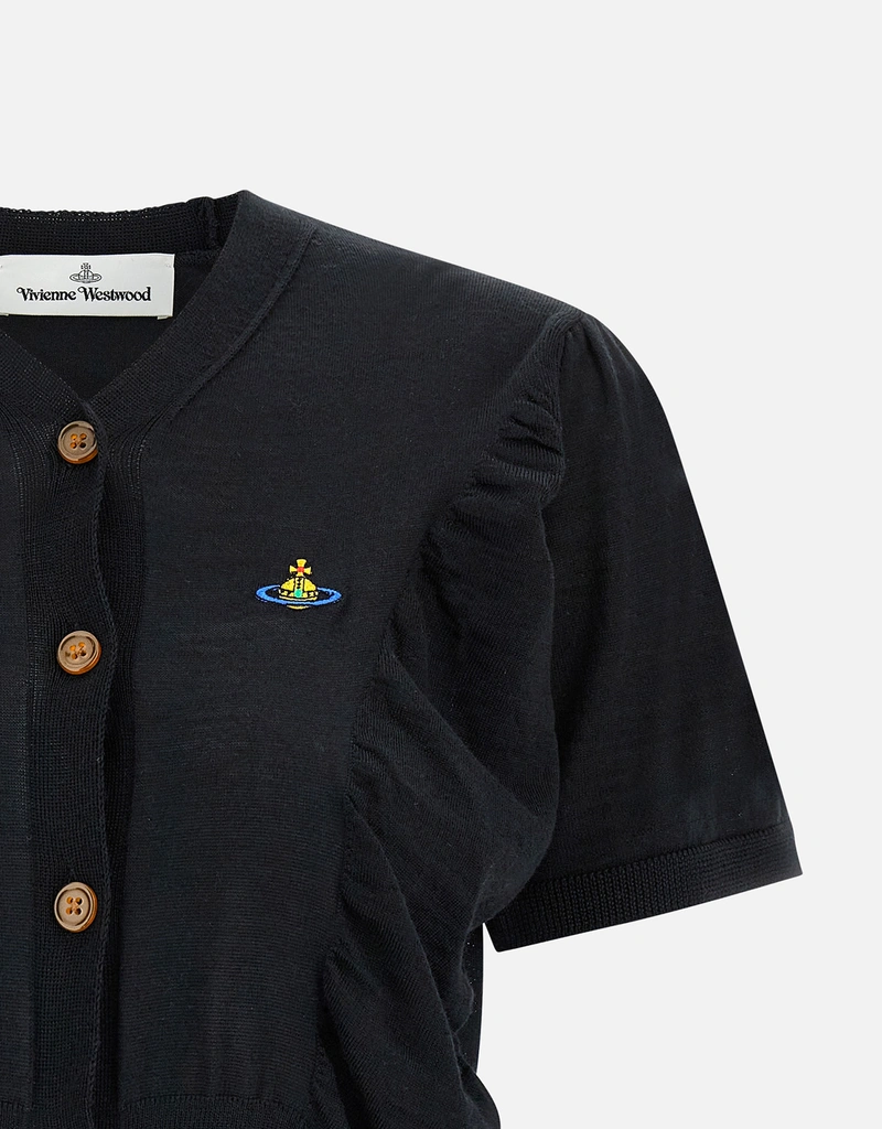 Vivienne Westwood ウールシルクブレンドドレープクロップセーター Vivienne Westwood ウールシルクブレンドドレープクロップセーター