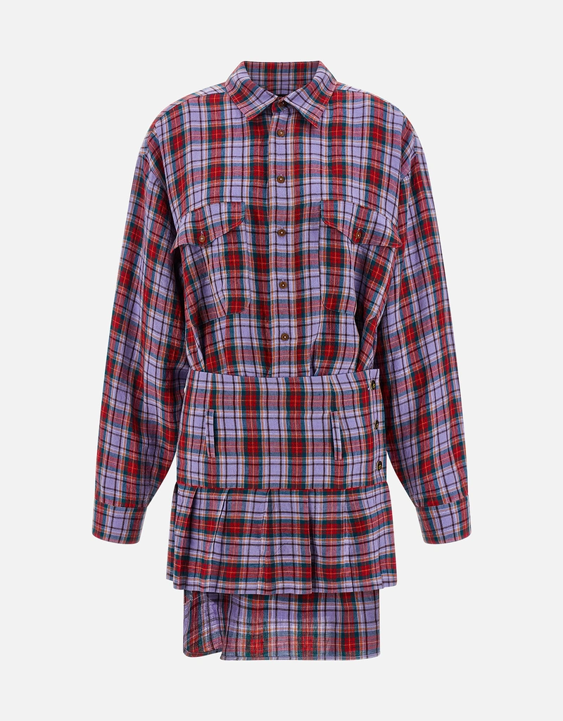 chinese dress ladies Linen Check Dress main image 0