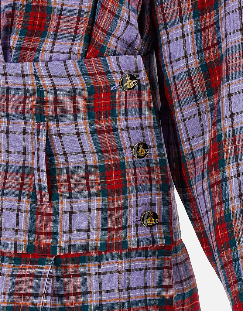 Vivienne Westwood リネンチェック柄ミニドレス (すべての新品) IFCHIC.COM