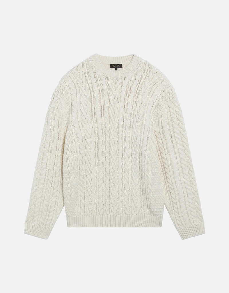 Loro Piana ロロピアーナ カシミヤ ニット 38 Loro Piana / ロロピアーナ | カシミヤ ケーブル ニット | 38 | ブルー