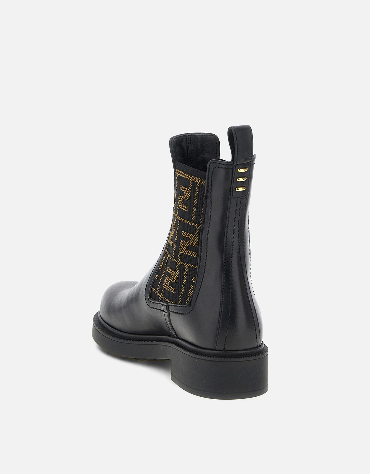 Fendi レザーFFファブリックバイカーアンクルブーツ () IFCHIC.COM