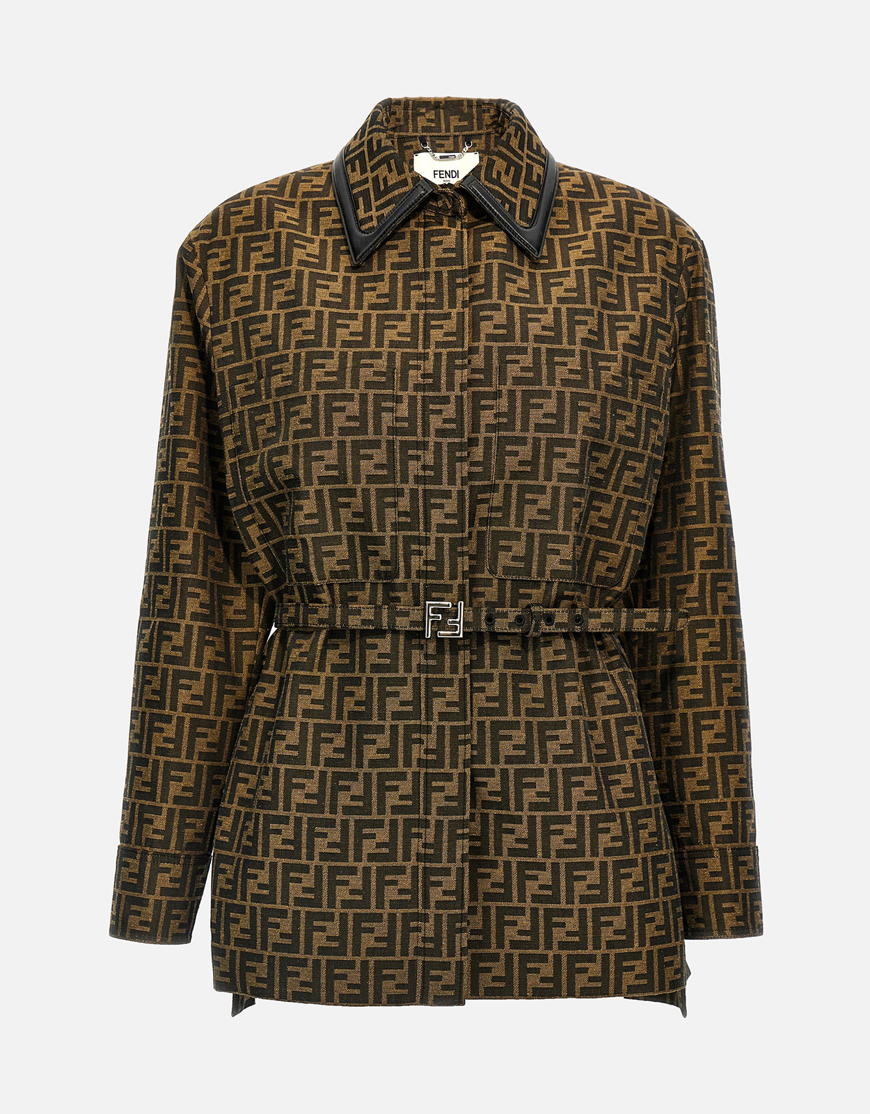 FENDI FFキャンバス Go-To ジャケット Fendi ブラウンFFキャンバスストレートカットジャケット () IFCHIC.COM