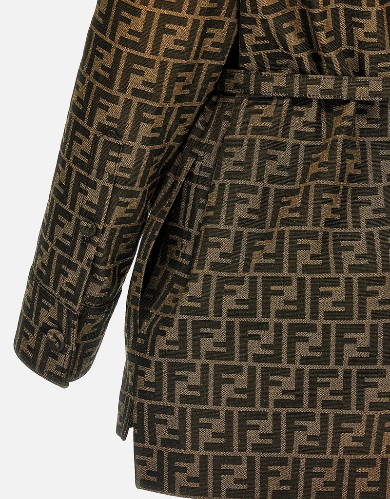 FENDI FFキャンバス Go-To ジャケット Fendi ブラウンFFキャンバスストレートカットジャケット () IFCHIC.COM