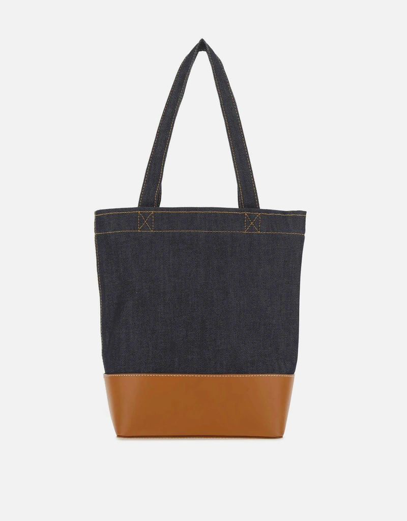 A.P.C. ユニセックスアクセルトーンデニムレザートートバッグ