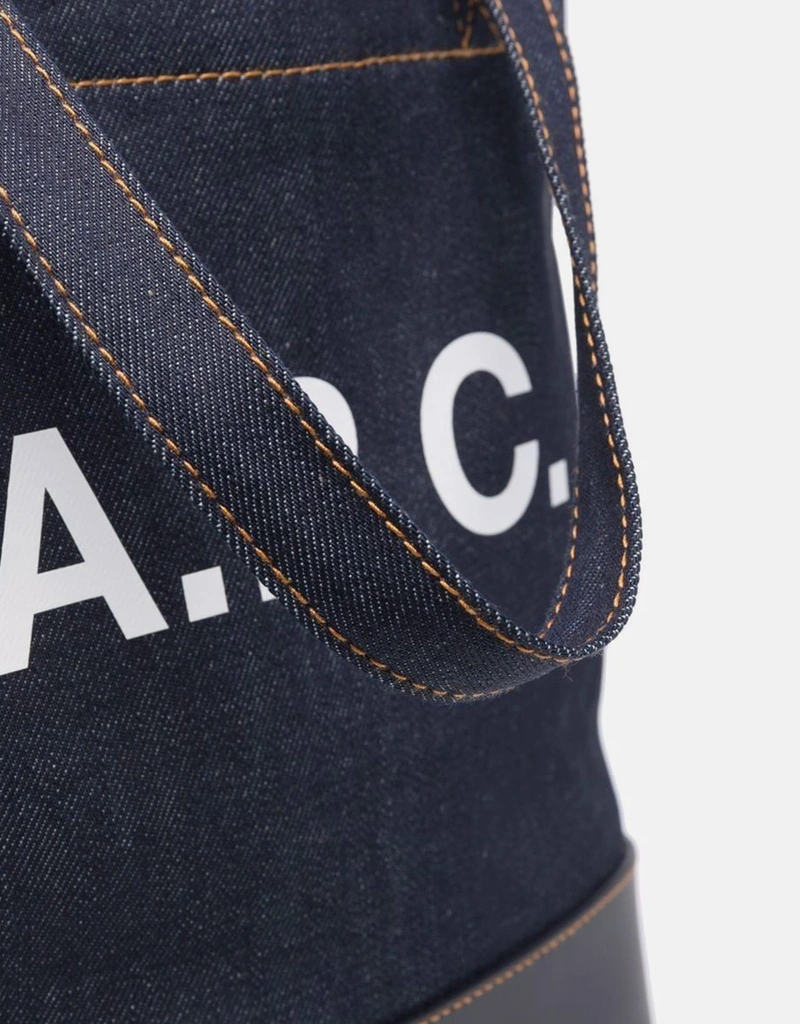A.P.C. ユニセックスアクセルツートンデニムレザー トートバッグ
