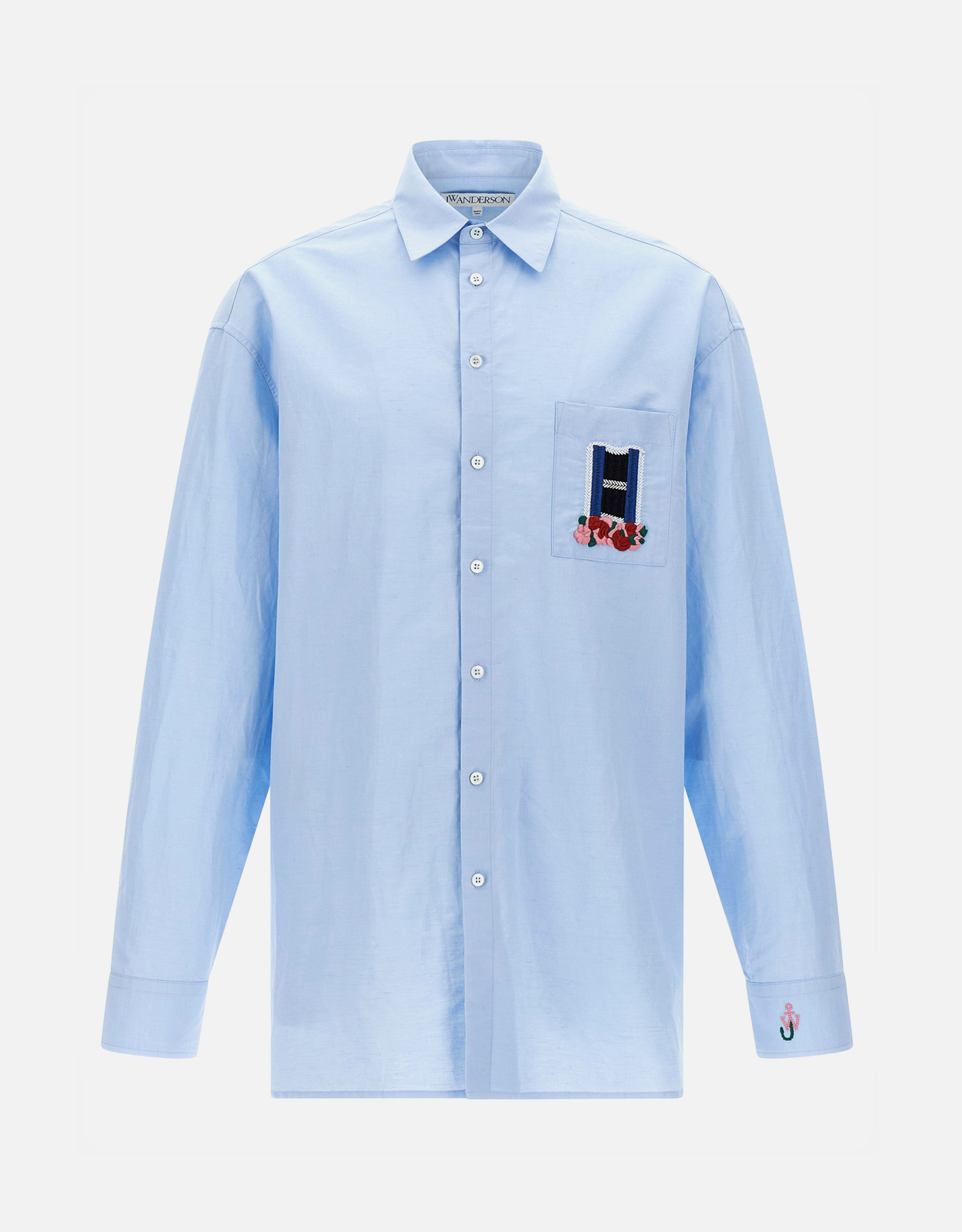 jw anderson シャツ JW Anderson メンズ ウィンドウ リネンコットン混紡オーバーサイズ