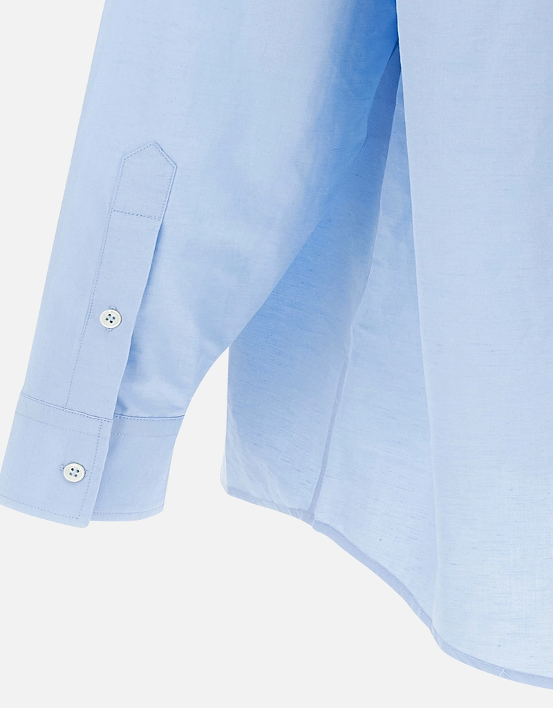 JW Anderson Men's Window Linen Cotton Blend Oversized Shirt