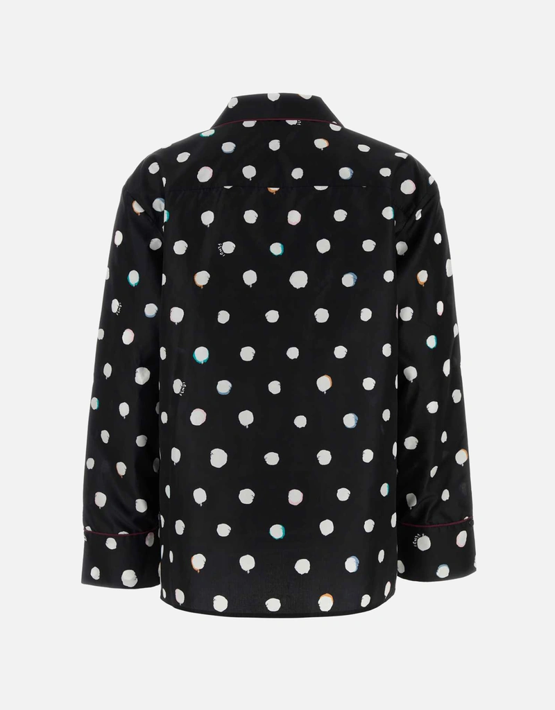 FENDI シルク シャツ 黒リボン付き Fendi プリントシルクシャツ (すべての新品) IFCHIC.COM