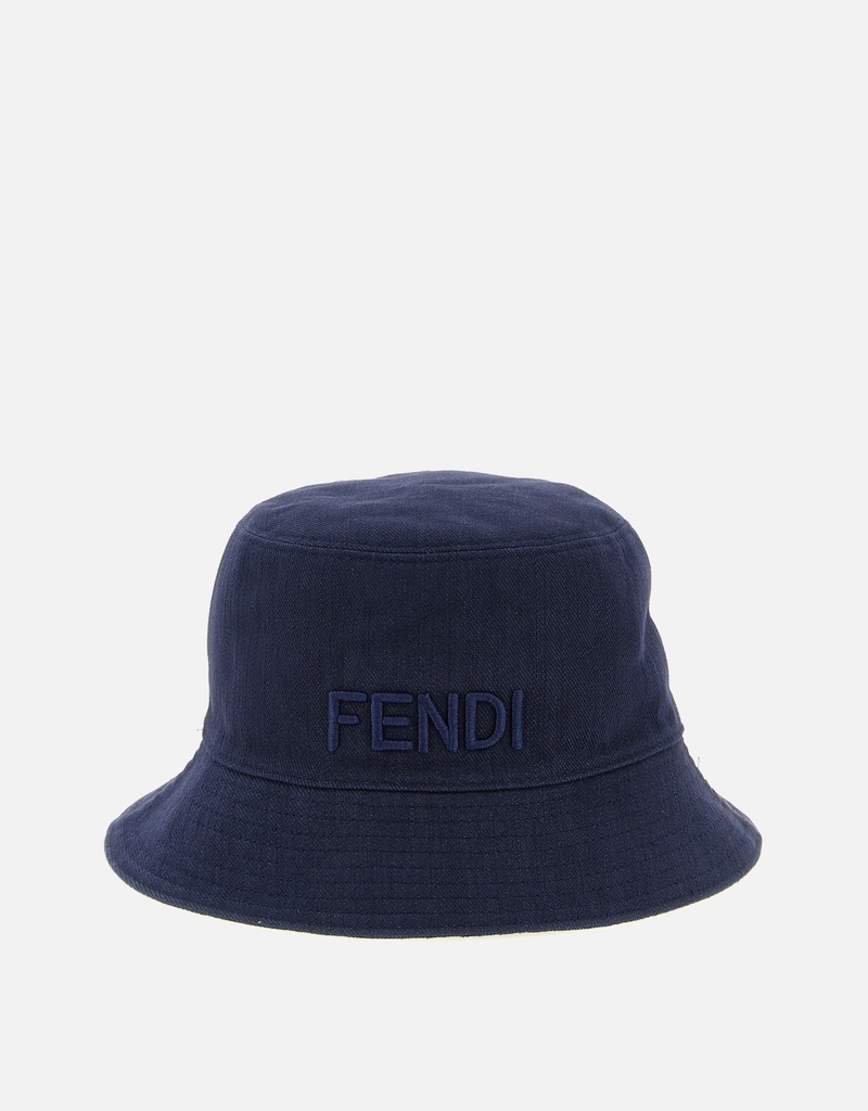 Fendi ブルーデニムリバーシブルバケットハット () IFCHIC.COM