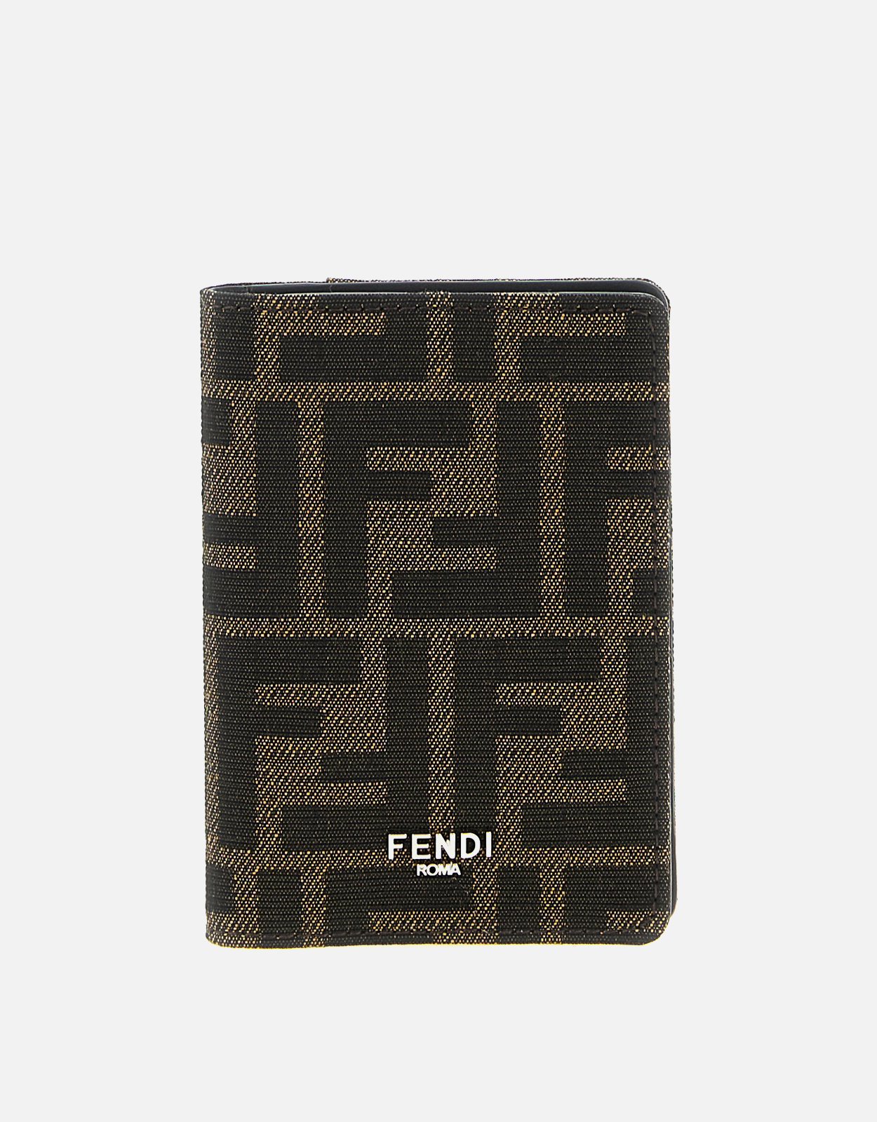 FENDI Fendi Men's FF Fabric And Calfskin Leather Card Holder　フェンディ メンズ FF ファブリックとカーフスキン レザー カード ホルダー
