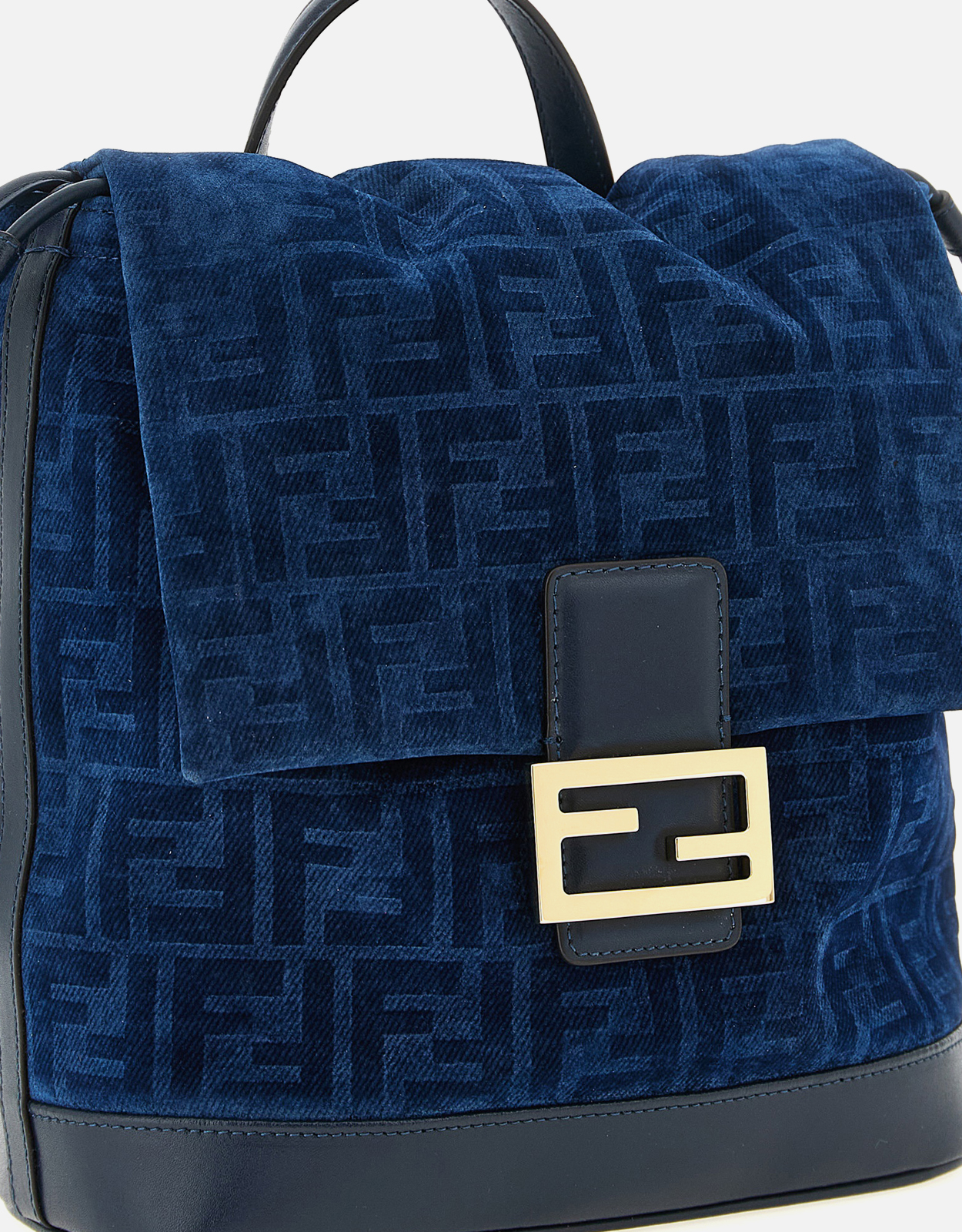 Fendi ブルーフロックドFFデニムバックパック () IFCHIC.COM