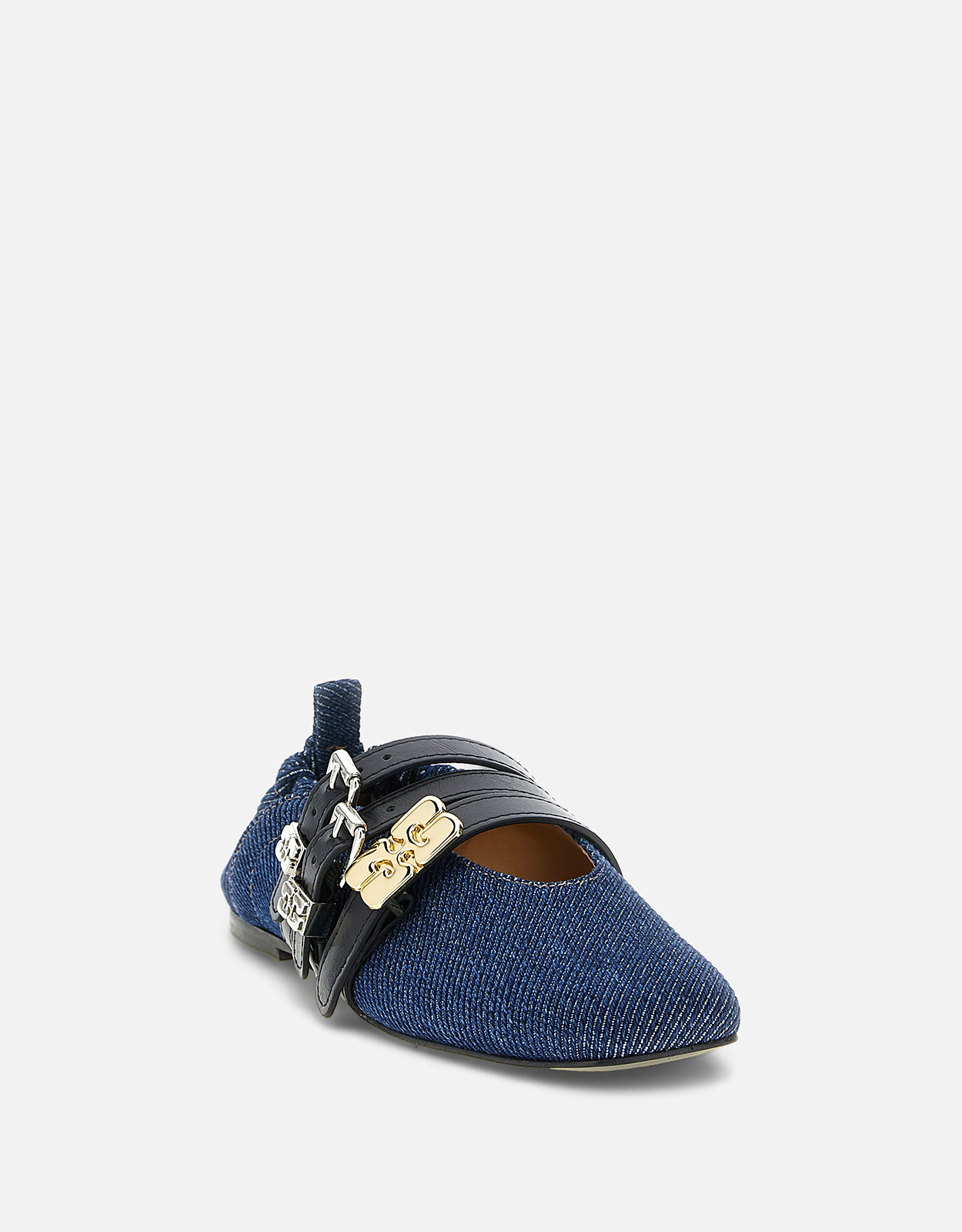 Ganni 綿デニムバレエシューズ () IFCHIC.COM