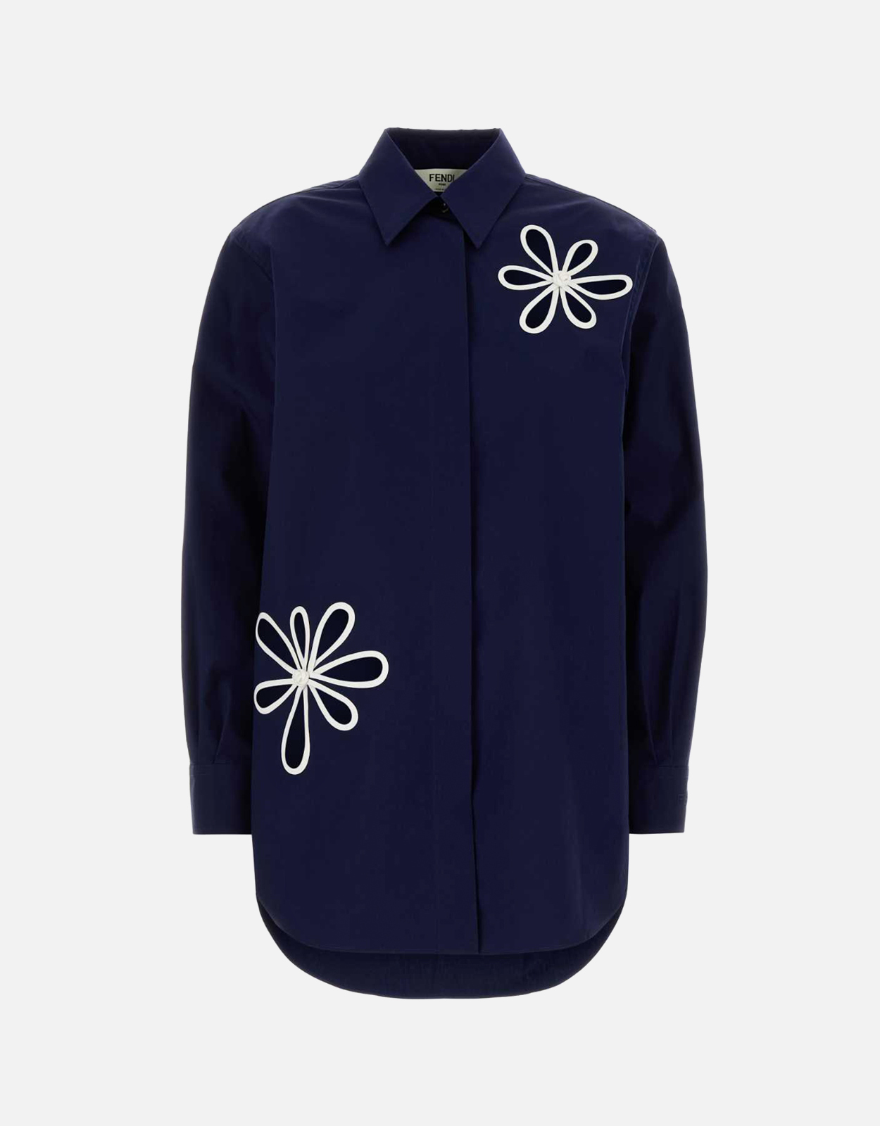Fendi ダークブルーポプリンシャツ (すべての新品) IFCHIC.COM