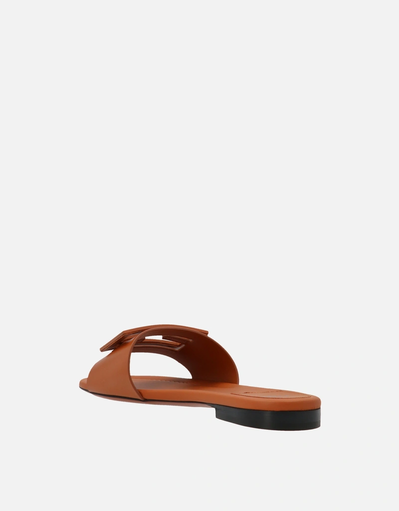 Fendi ブラウンレザースライド () IFCHIC.COM