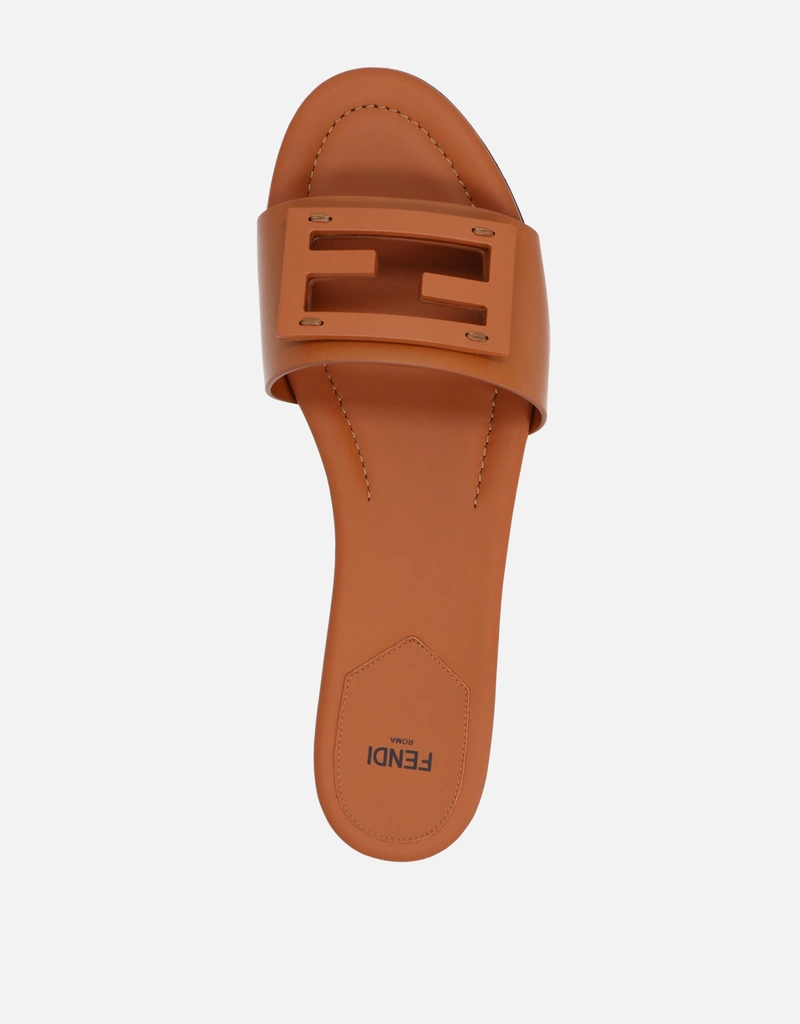 Fendi ブラウンレザースライド () IFCHIC.COM