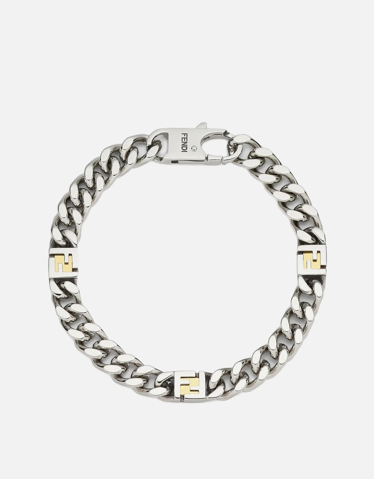 FENDI Fendi Men's Silver And Gold-Colored Bracelet　フェンディ メンズ シルバー & ゴールドカラー ブレスレット