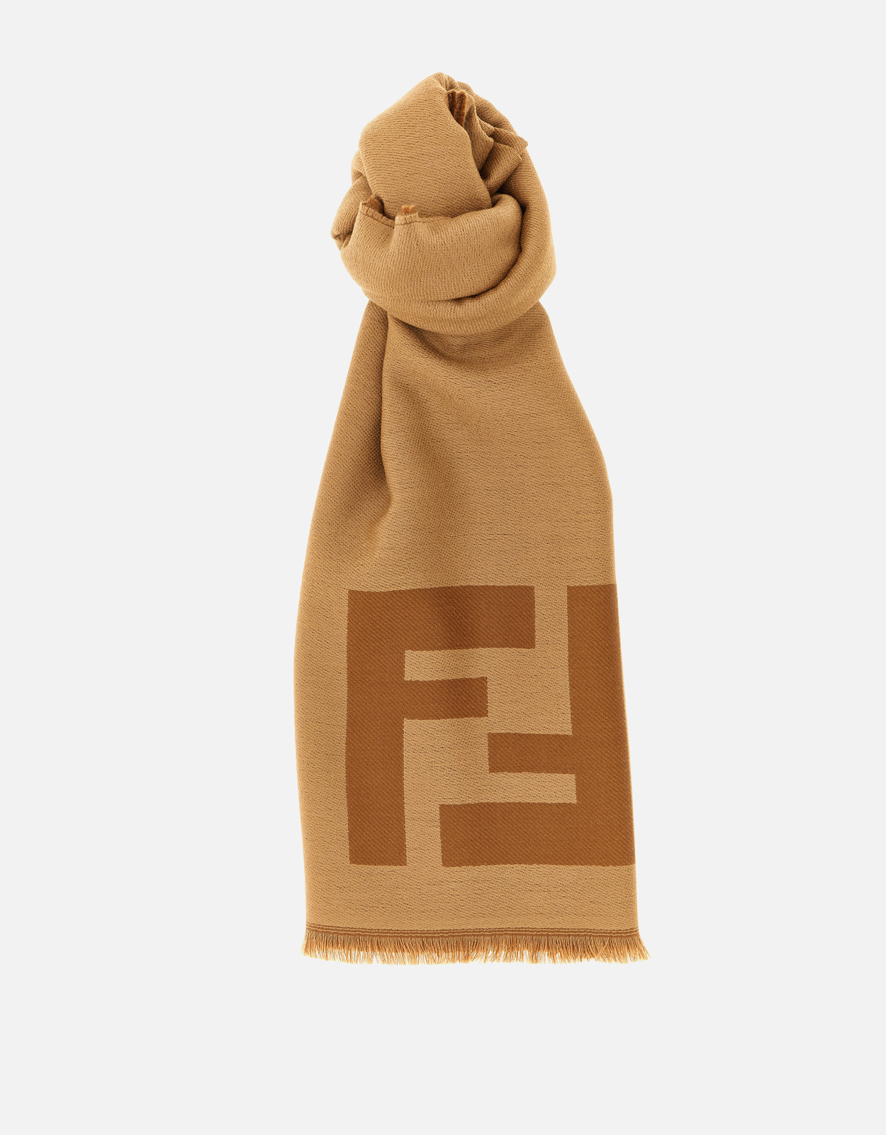 FENDI Fendi Men's Beige Virgin Wool Macro Ff Scarf　フェンディ メンズ ベージュ バージン ウール マクロ FF スカーフ
