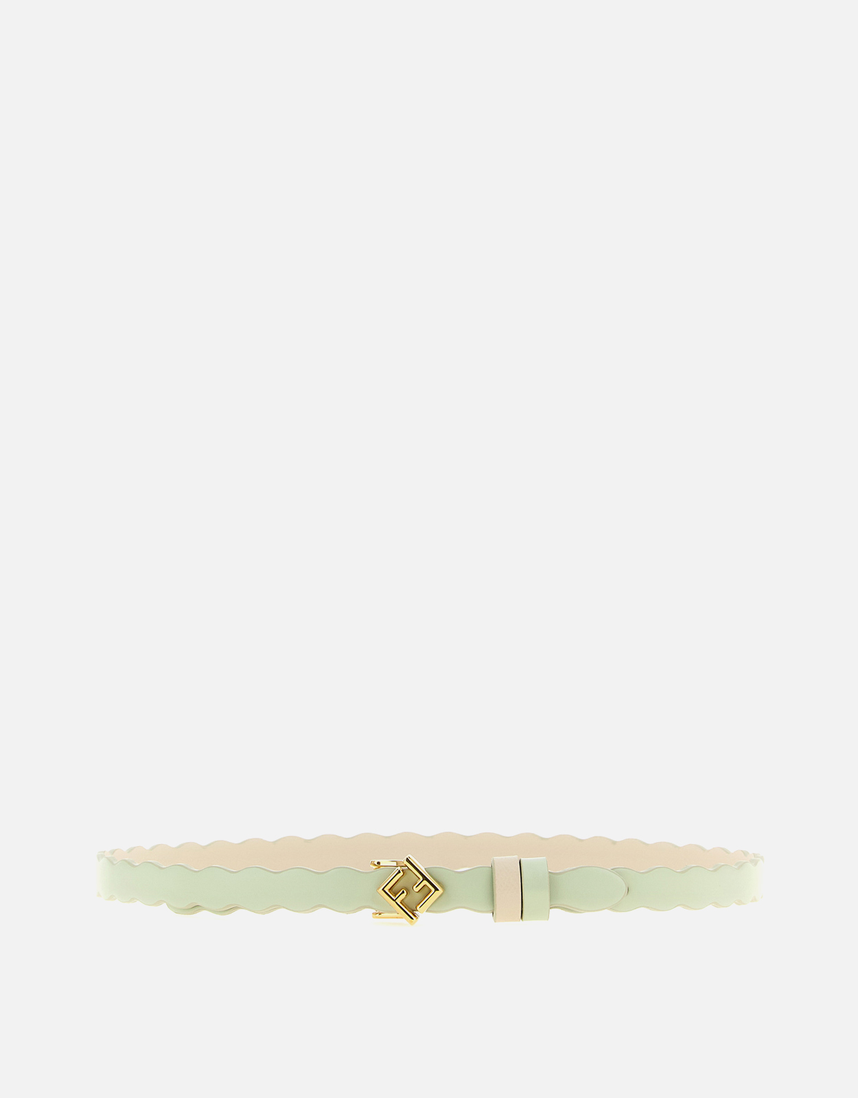 FENDI Fendi Light Green And Camelia-Color Leather Reversible Belt - Size (CM) 70 cm　フェンディ ライトグリーンとカメリアカラー レザー リバーシブル ベルト - サイズ
