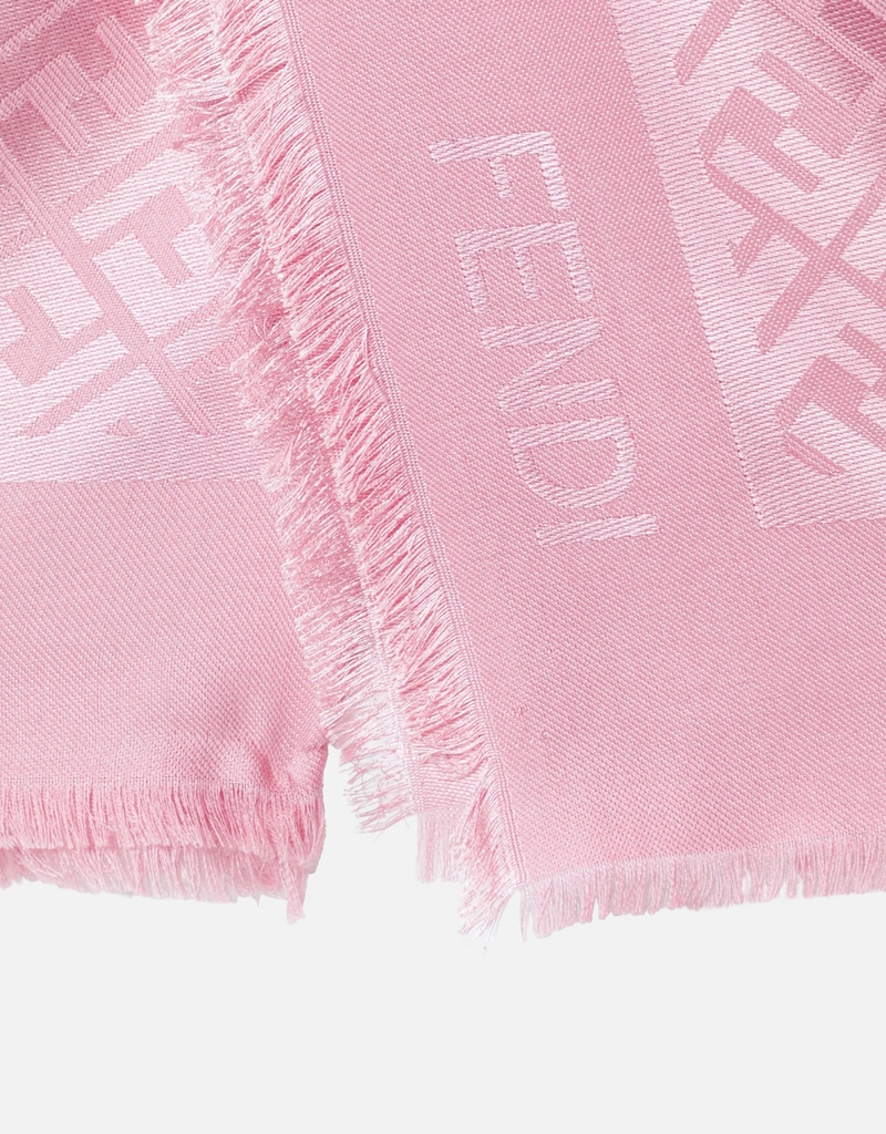 Fendi ピンク シルク ウール ショール (スカーフ) IFCHIC.COM