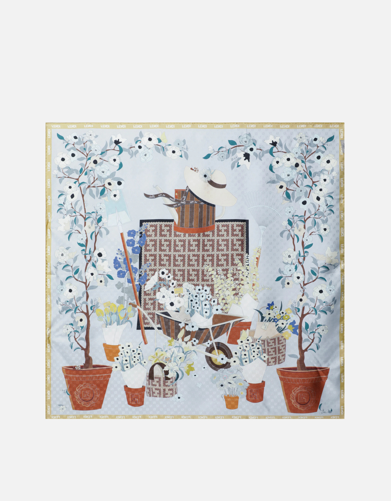 Fendi マルチカラーシルクスカーフ (スカーフ) IFCHIC.COM