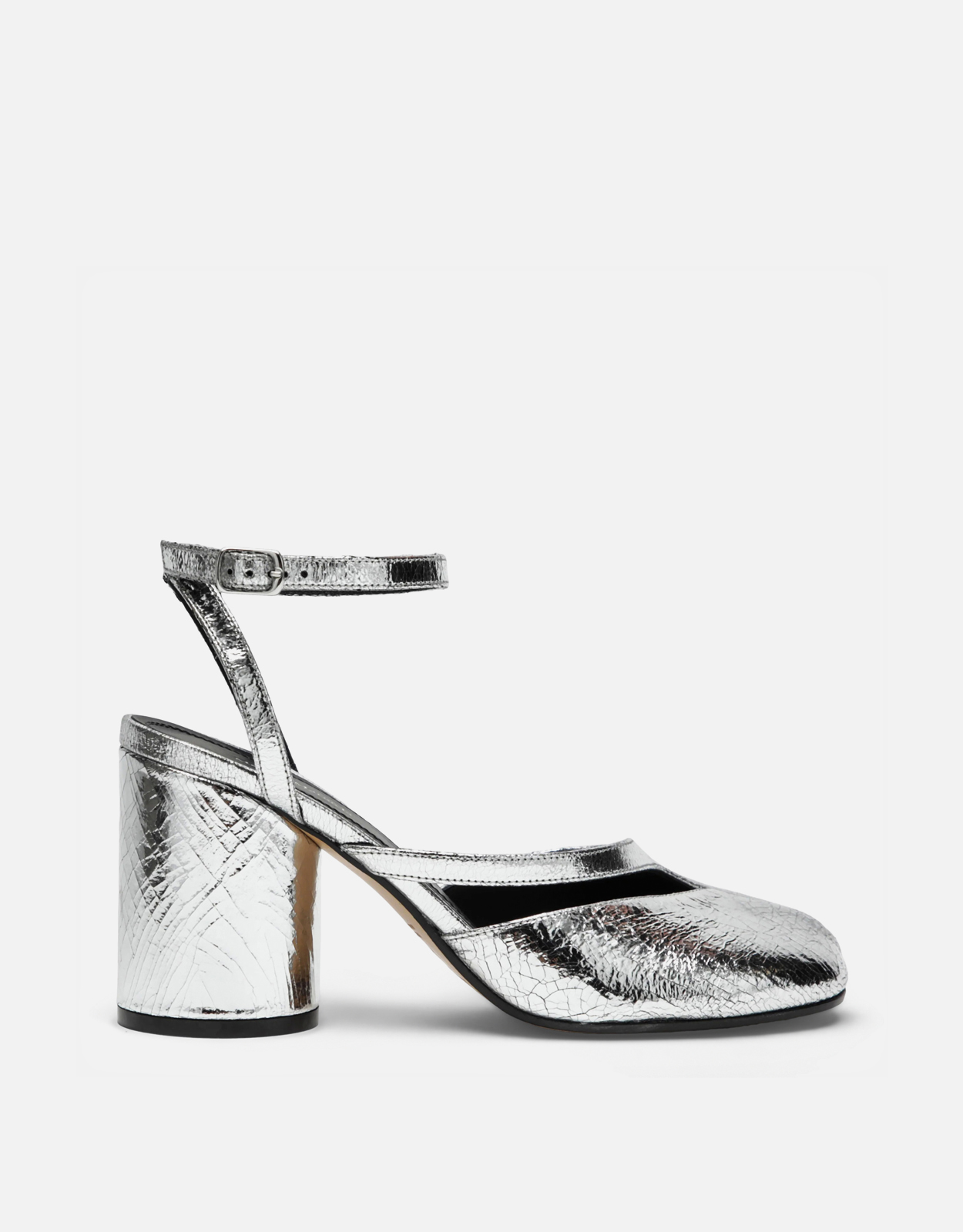 Maison Margiela Tabi Calf Leather Broken Mirror Finish Sandals