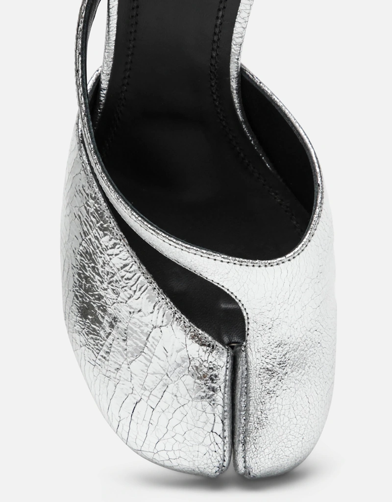 Maison Margiela Tabi Calf Leather Broken Mirror Finish Sandals