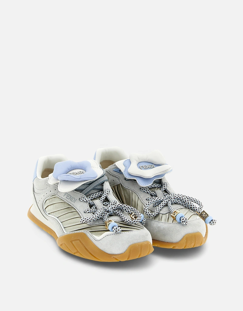 Fendi Fendi Wave Pulse サテン スエード ロートップ スニーカー