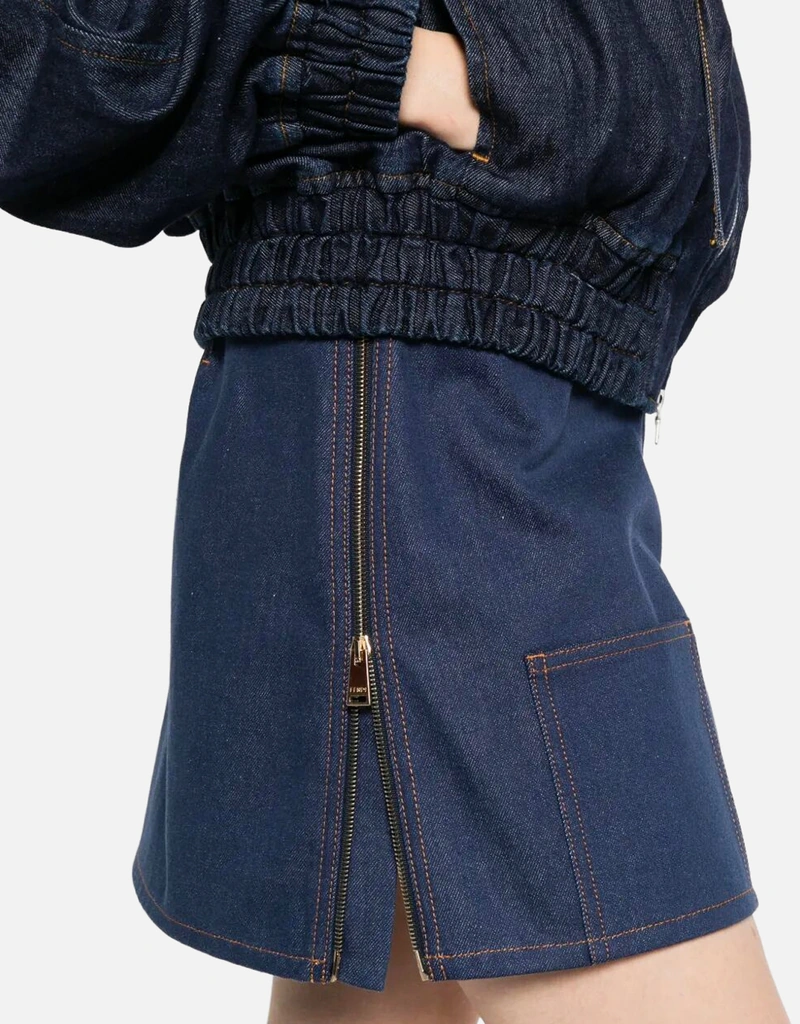 Fendi ネイビーブルーデニムミニスカート (すべての新品) IFCHIC.COM