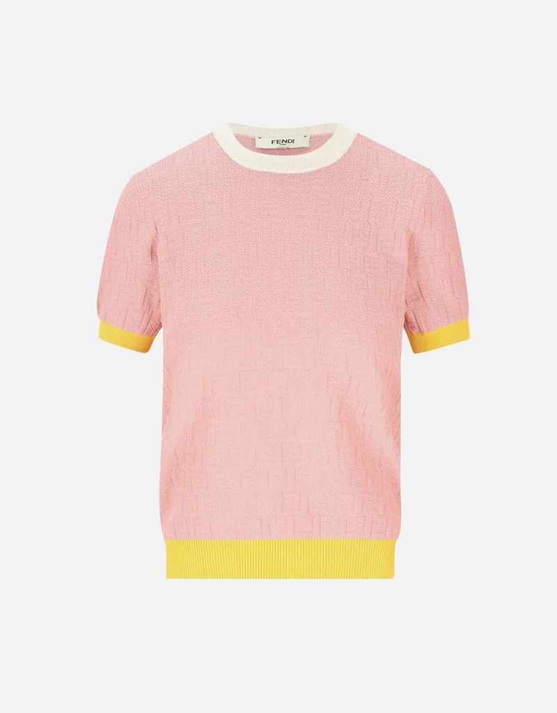 FENDI シルク100% ハイネックニット ピンク Fendi ライトピンク コットン シルク セーター (すべての新品) IFCHIC.COM