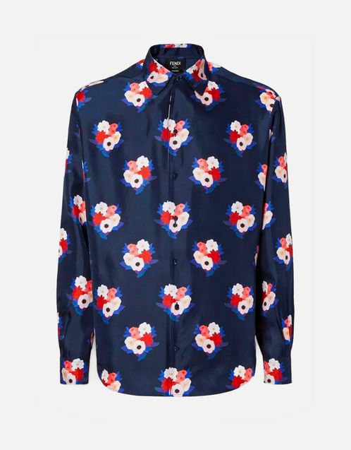 Fendi メンズ プリントシルクシャツ (すべての新品) IFCHIC.COM