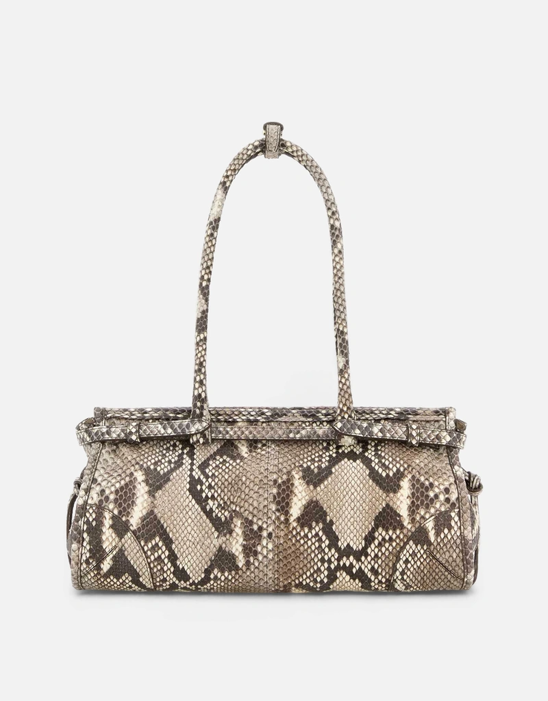 PRADA 90s ヴィンテージ レザー×パイソン フリンジ ショルダーバッグ Prada プリントパイソンレザー中型ショルダーバッグ () IFCHIC.COM