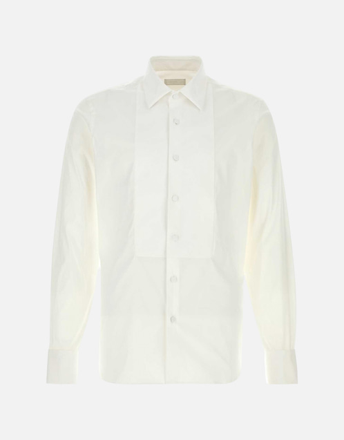 Prada メンズ ストレッチコットンスリムフィットシャツ (すべての新品