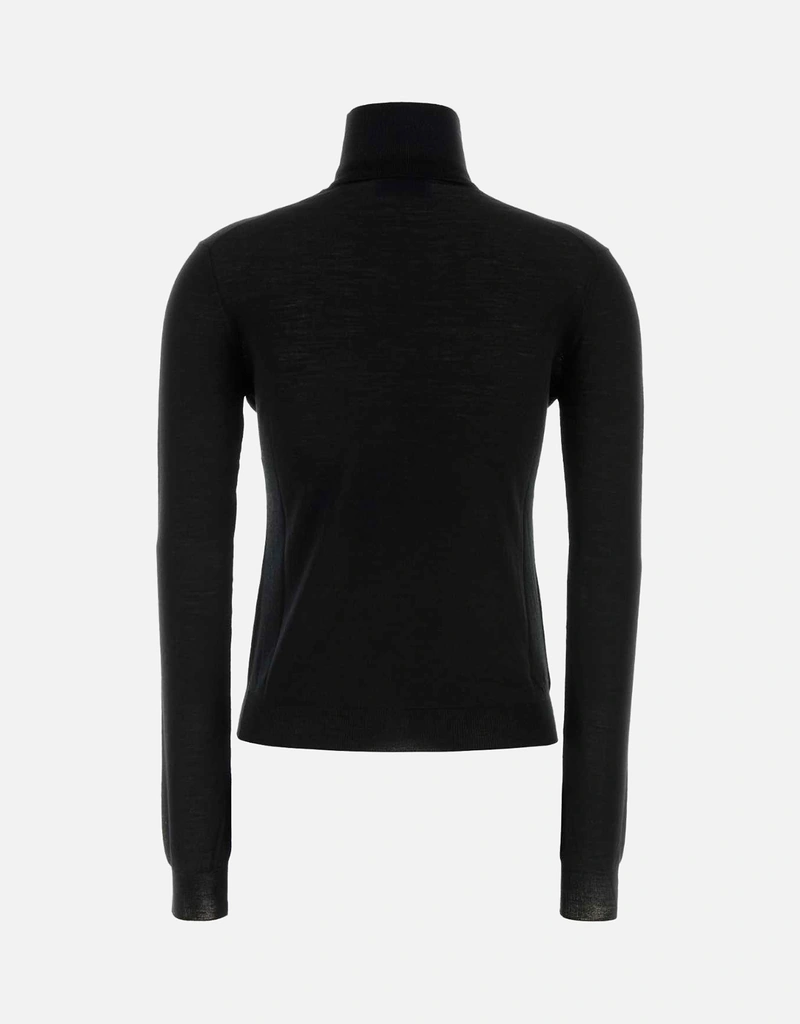 PRADA ブラック タートルネック 　三角ロゴ付 40 Prada タートルネック セーター | ブラック | FARFETCH JP