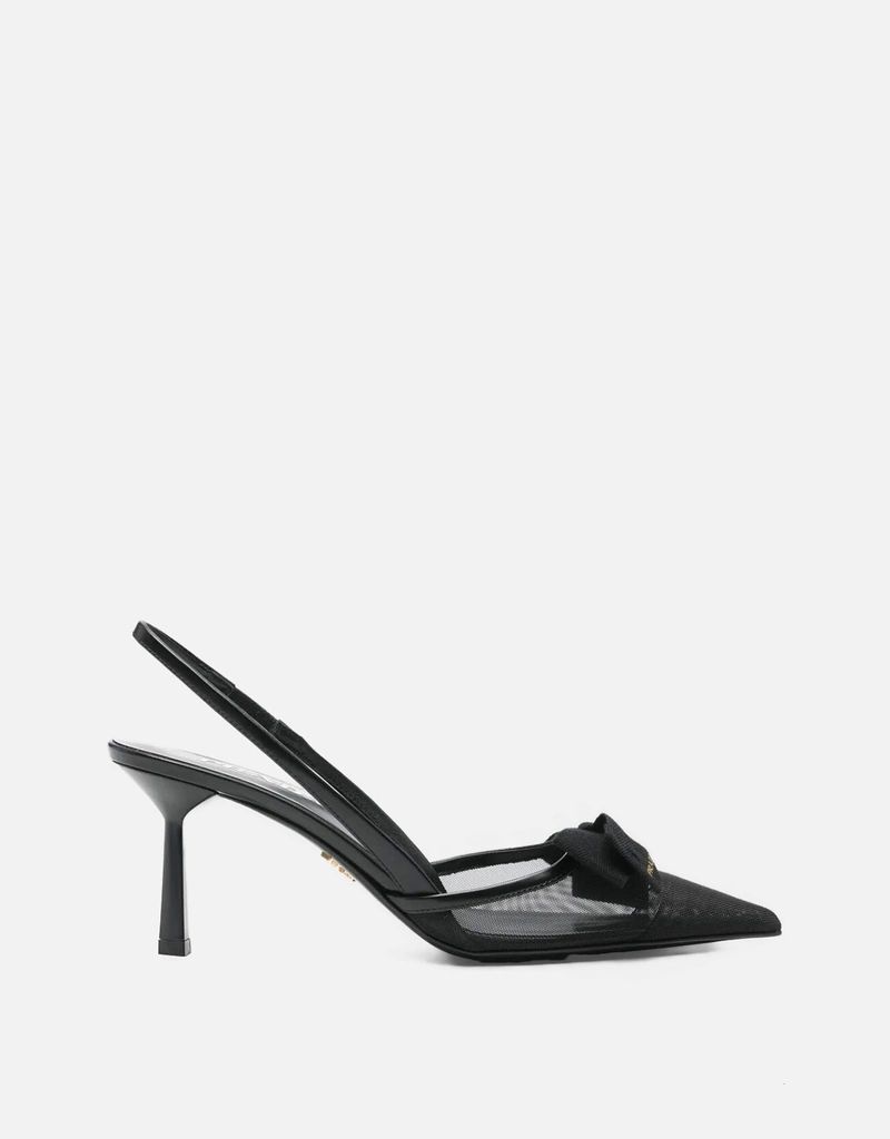 Prada ボウディテールメッシュスリングバックパンプス (すべての新品