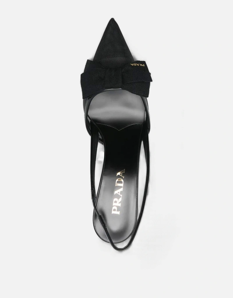Prada ボウディテールメッシュスリングバックパンプス (すべての新品