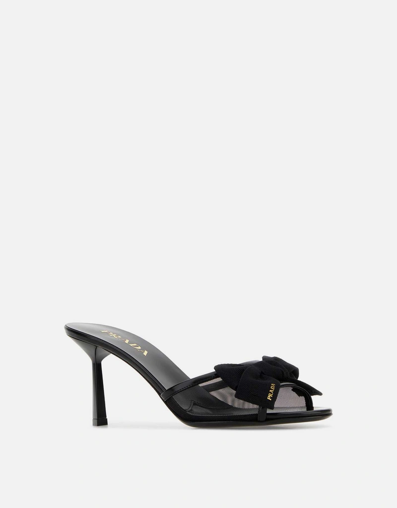 Prada ブラックメッシュミュール () IFCHIC.COM