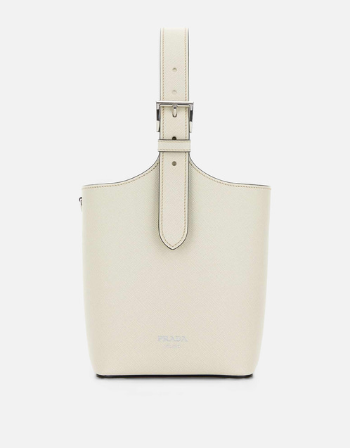 【PRADA】プラダ ショルダーバッグ レザー ホワイト×シルバー金具/tm07414ik Prada ホワイトレザーショルダーバッグ () IFCHIC.COM